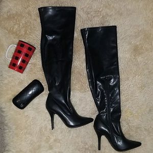 Chinese Laundry Black over the knee boots